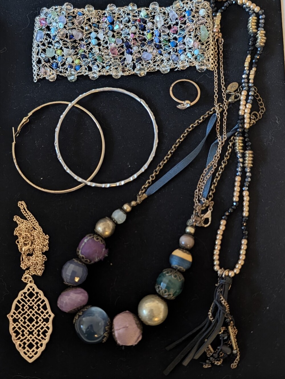 Assorted Multi-Color Statement Necklace and Jewelry